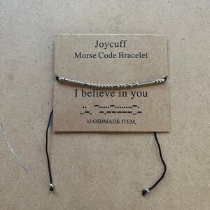 Joycuff Silver Morse Code Bracelet